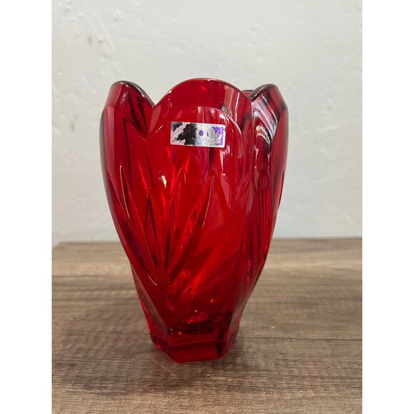 Marquis by Waterford- Red Crystal Vase, Made in Germany Vintage - Picture 7 of 8